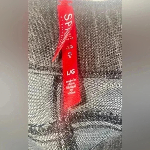 Spanx Vintage Distressed black ankle stretch casual Skinny 5 pocket denim Jean L - Picture 4 of 4